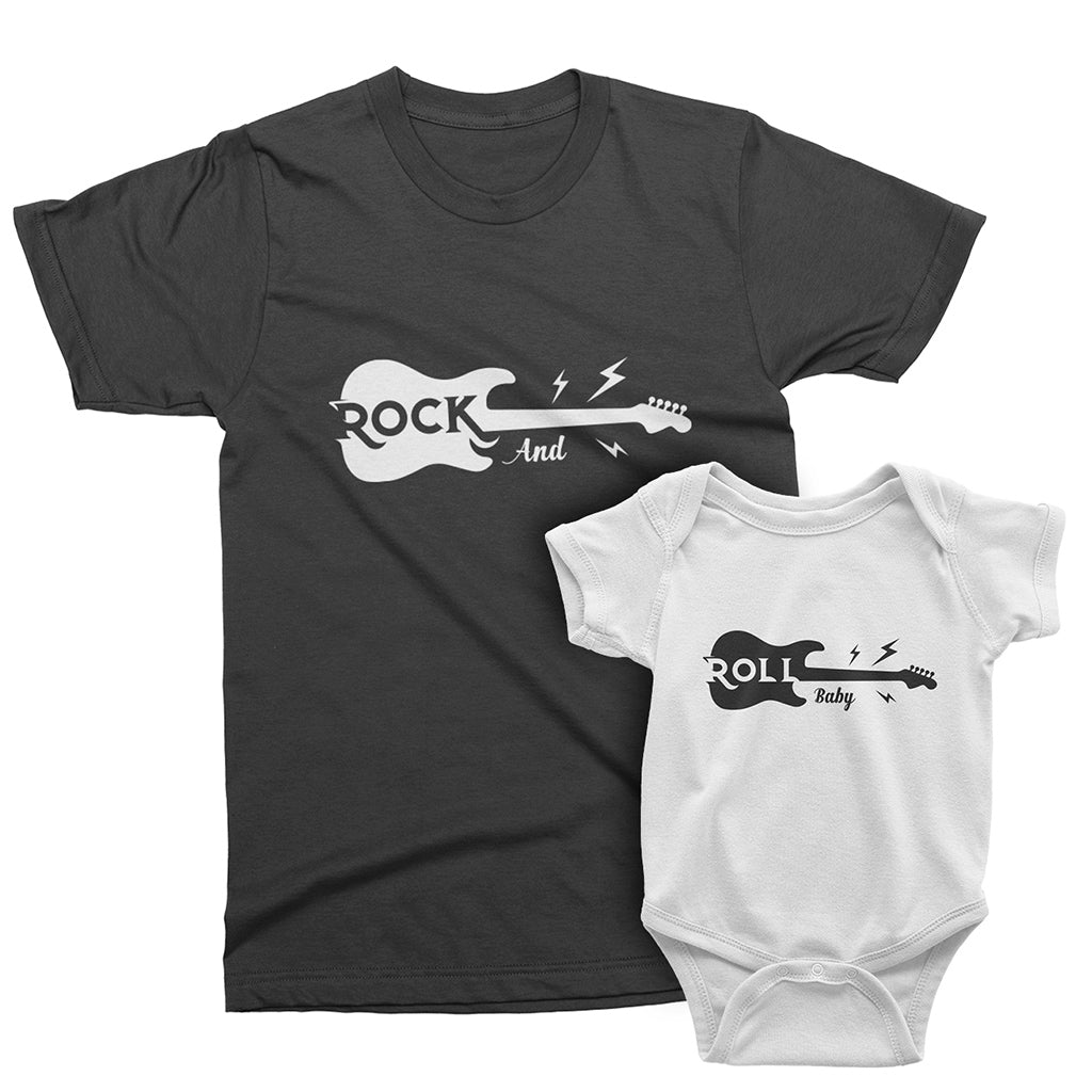 Rock'n Roll Baby Father, Son, Daughter & Baby Matching Family tshirts