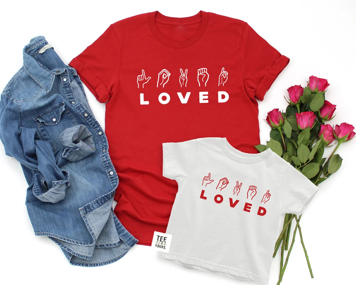Sign Language - Loved. Mom & Baby matching outfits, Mommy and Me Shirts, Mother's Day Gift, New Mom Shirt, Baby gift, Mom's birthday gift