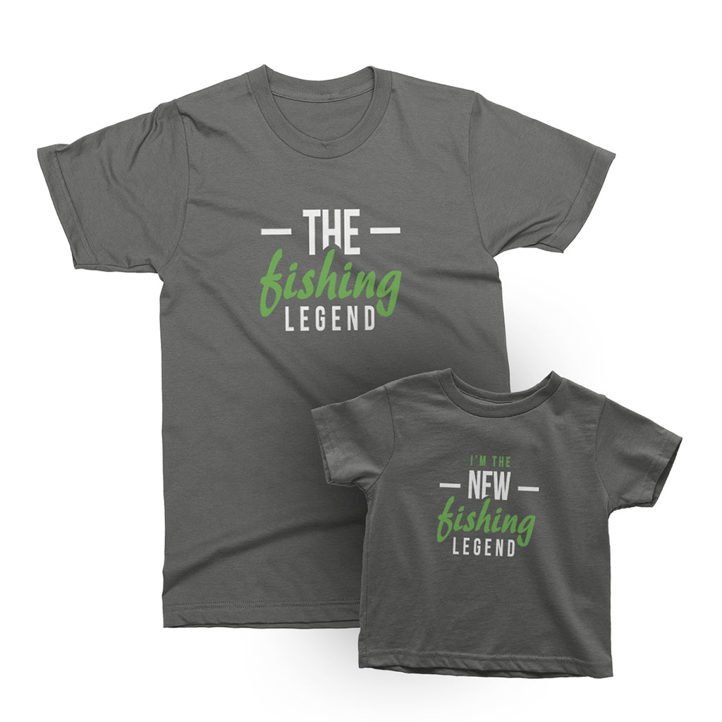 The Fishing Legend_short sleeve Graphic Matching T-Shirts_Asphalt color at TeeLikeYours.com