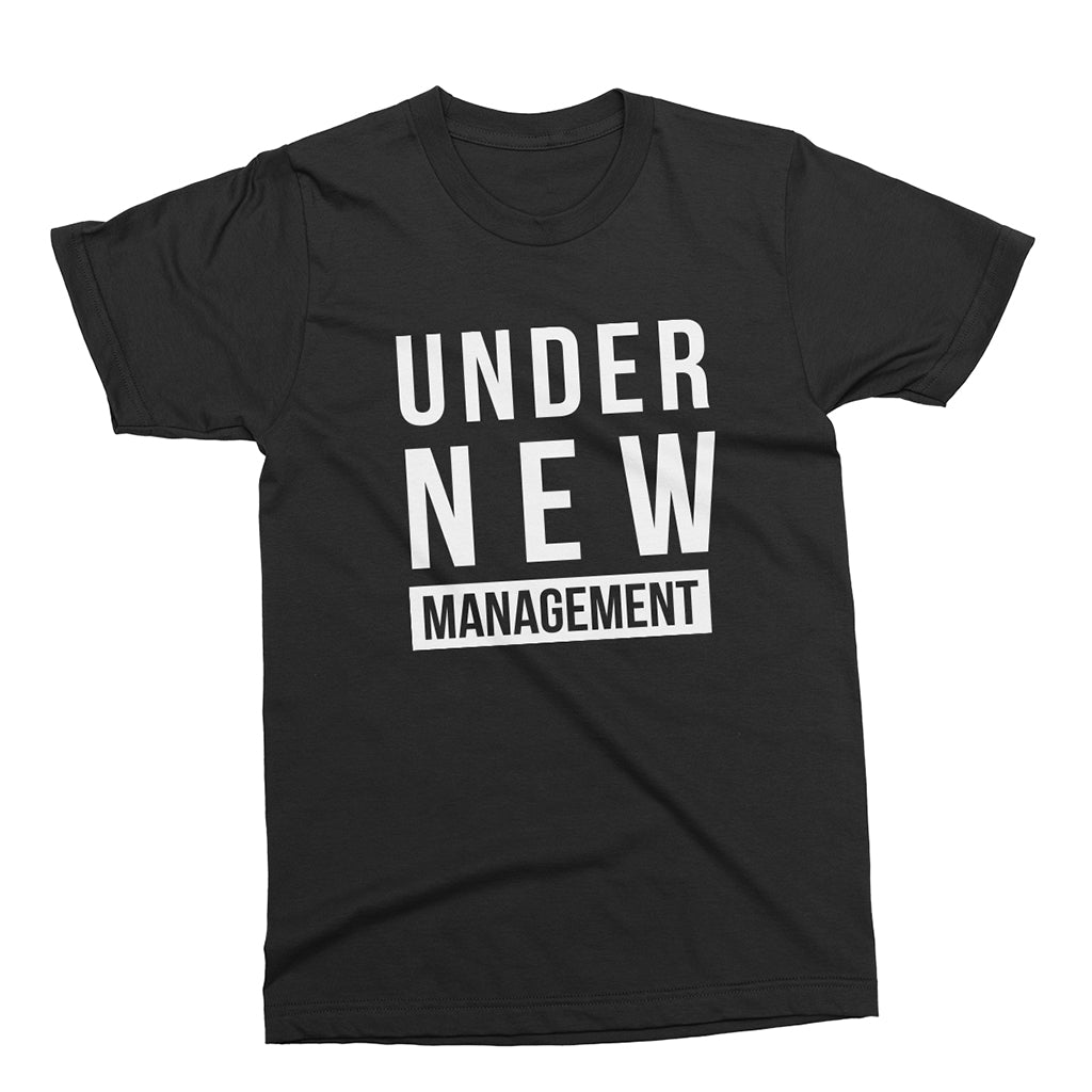 Under New Management and  I am The New Manager - Matching T-Shirts for Couples color Black at TeeLikeYours.com