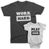 Work Hard_Play Hard - Short Sleeve Graphic Matching T-Shirts for Mommy/Daddy and Me