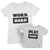 Work Hard_Play Hard - Short Sleeve Graphic Matching T-Shirts for Daddy_Mommy and Me_White color at TeeLikeYours.com