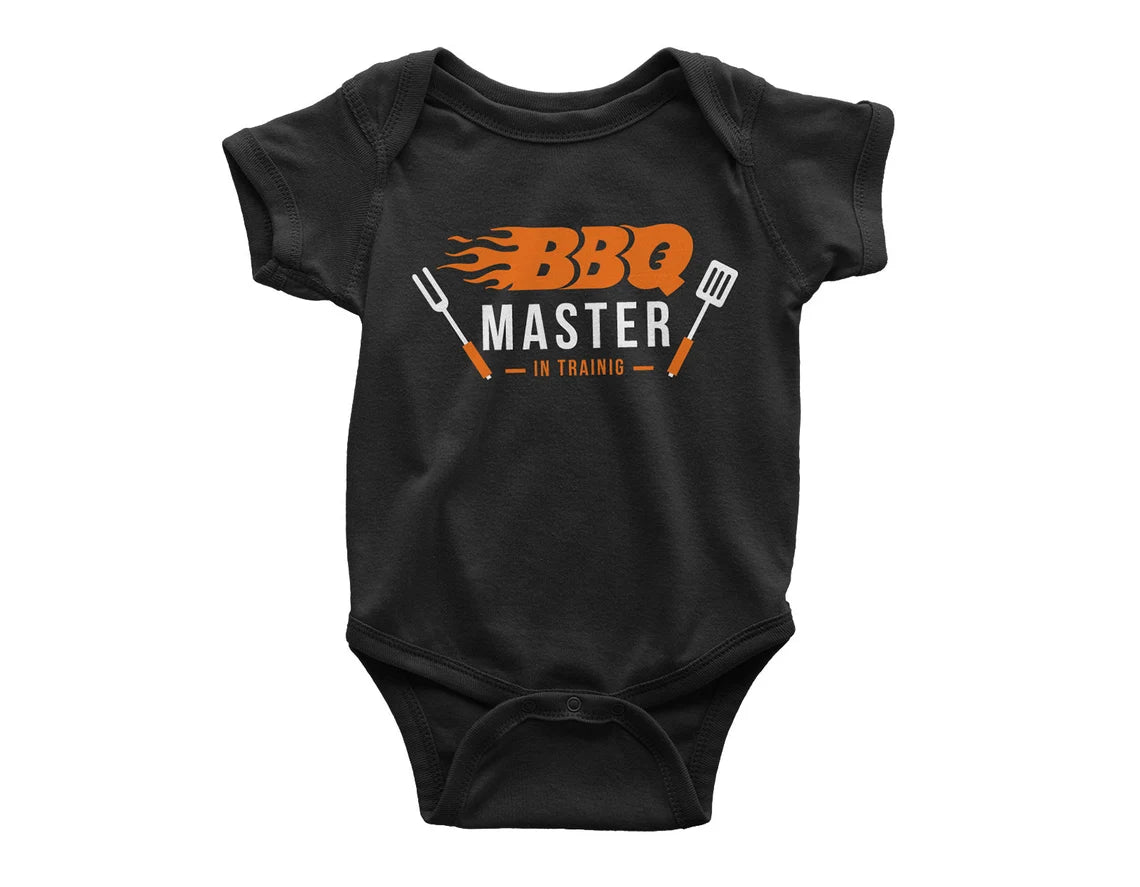 BBQ master and BBQ master in training Father Son, Daughter, Baby Matching T-shirts by TeeLikeYours.com baby