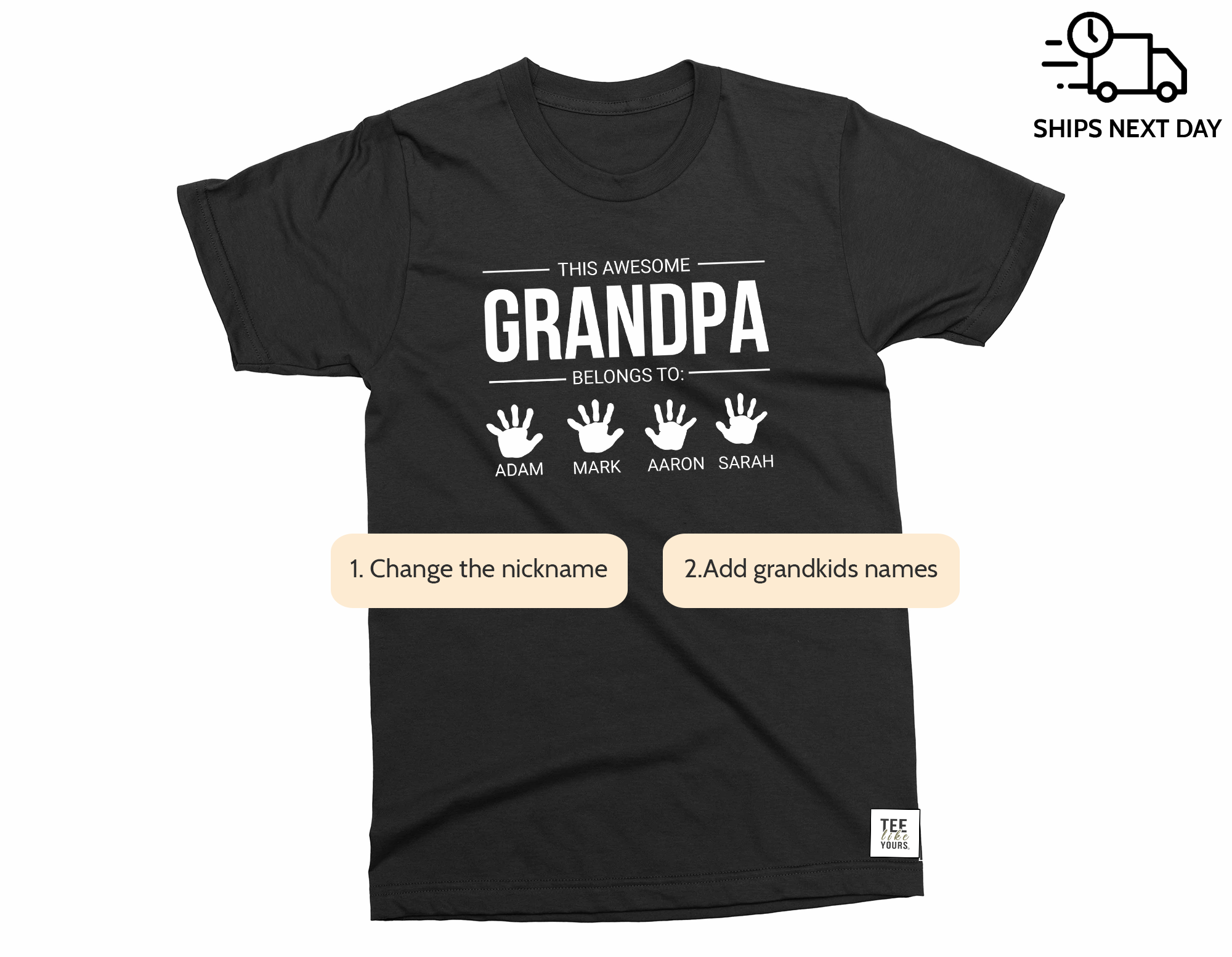 This Awesome Grandpa-Personalized Grandpa T-Shirt with Grandkids Names unisex M / Athletic Heather