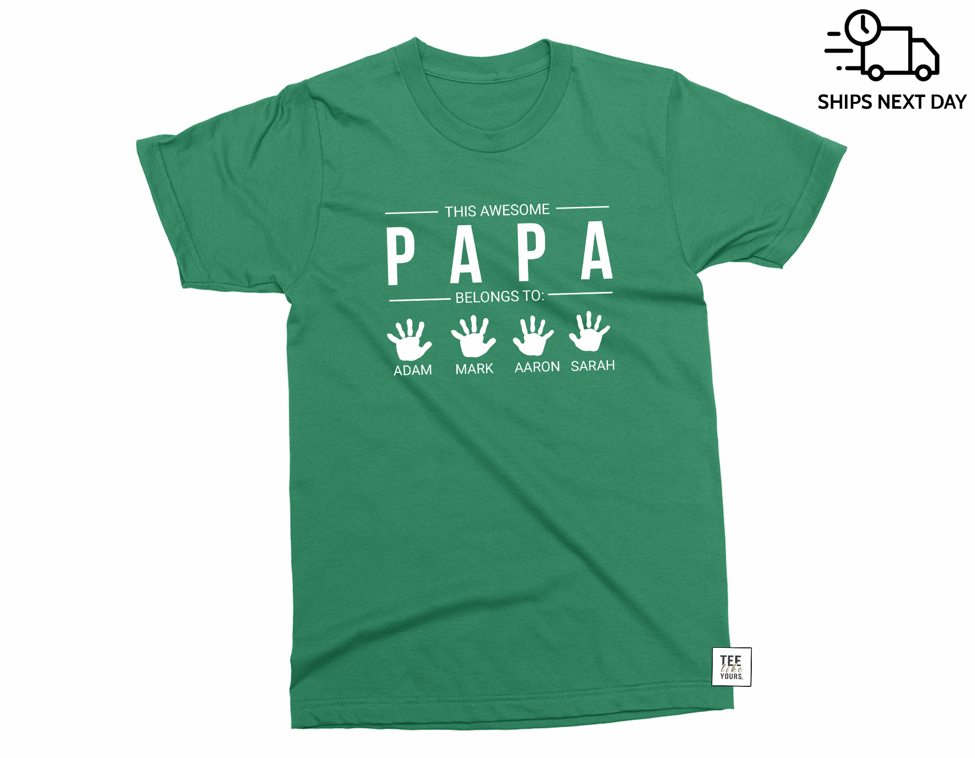 Personalized Grandpa T-Shirt – Custom Name Tee For Granddaughters & Sons, Father's Day Gift