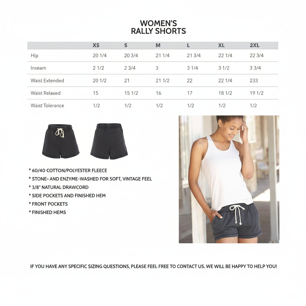 Women’s casual shorts size chart and material information for personalized matching couple set